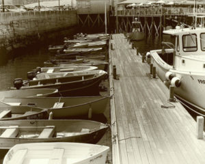 Vintage Boats in a line